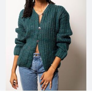Express Vintage mohair Teal Cardigan Sweater. Size M